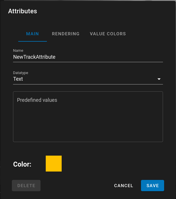 Edit Attribute Panel