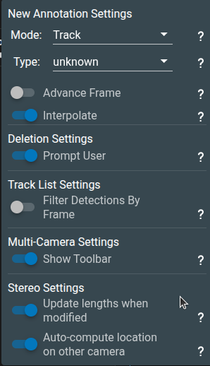 Stereo settings