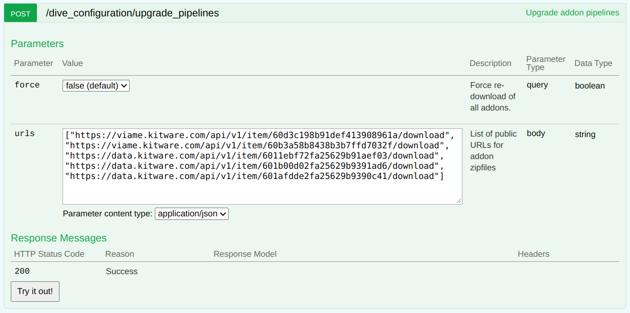 Upgrade Pipelines Swagger